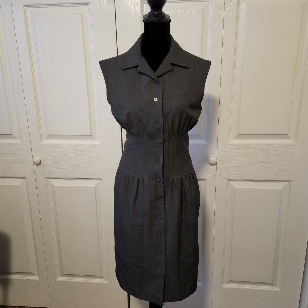 Calvin Klein Button Up Gray Dress
